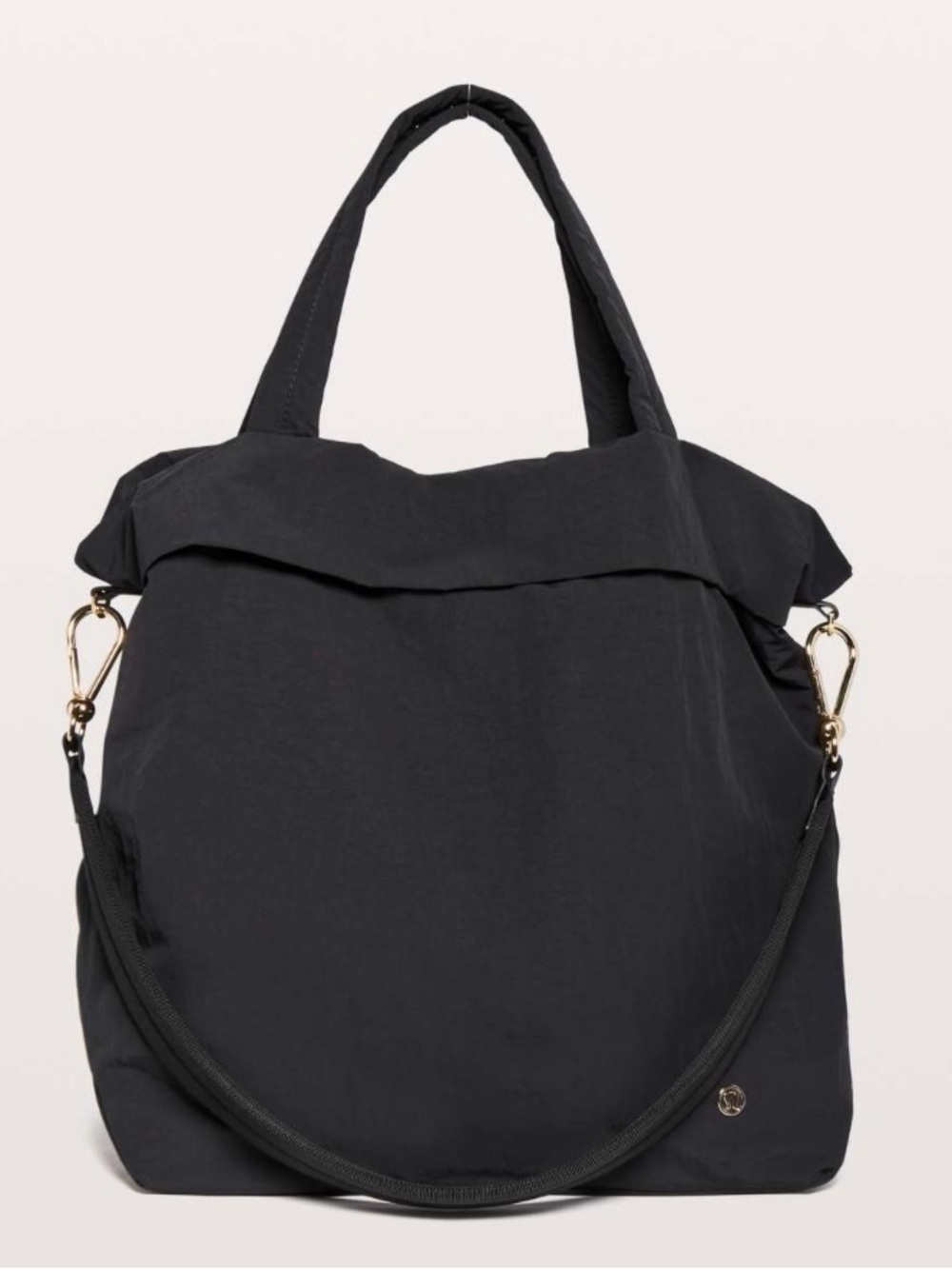 Lululemon Black Women's Tote Bag with Gold Hardware